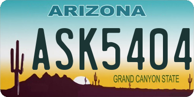 AZ license plate ASK5404