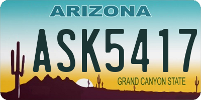 AZ license plate ASK5417