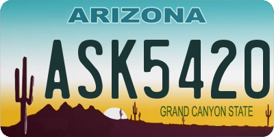 AZ license plate ASK5420