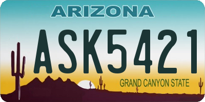 AZ license plate ASK5421