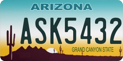 AZ license plate ASK5432
