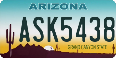 AZ license plate ASK5438