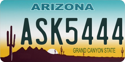 AZ license plate ASK5444