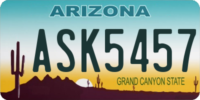 AZ license plate ASK5457