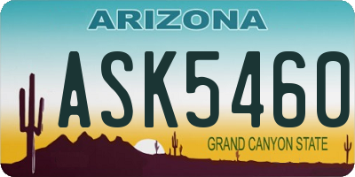 AZ license plate ASK5460