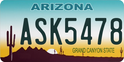 AZ license plate ASK5478