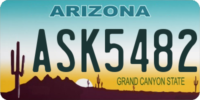 AZ license plate ASK5482