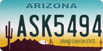 AZ license plate ASK5494