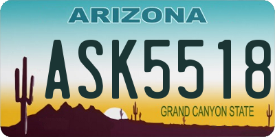 AZ license plate ASK5518