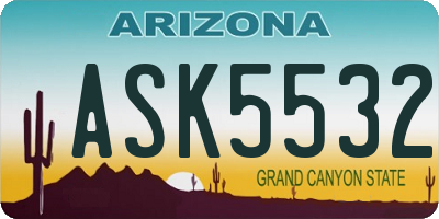 AZ license plate ASK5532