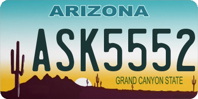 AZ license plate ASK5552