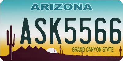 AZ license plate ASK5566