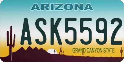 AZ license plate ASK5592