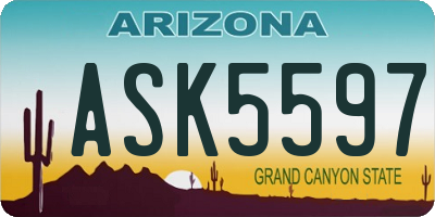 AZ license plate ASK5597