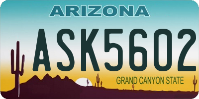 AZ license plate ASK5602