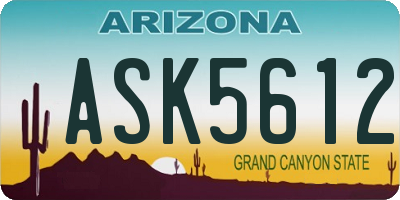 AZ license plate ASK5612