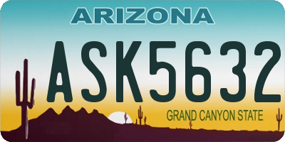 AZ license plate ASK5632
