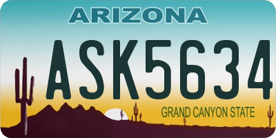 AZ license plate ASK5634