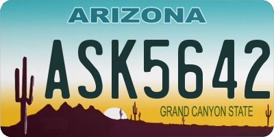 AZ license plate ASK5642