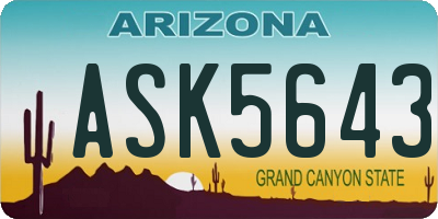 AZ license plate ASK5643