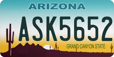 AZ license plate ASK5652
