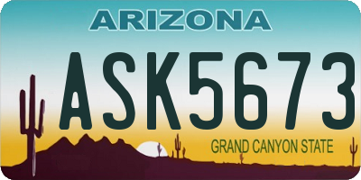 AZ license plate ASK5673