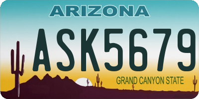 AZ license plate ASK5679