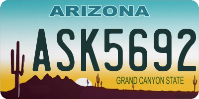 AZ license plate ASK5692