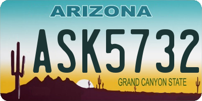 AZ license plate ASK5732