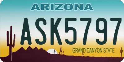 AZ license plate ASK5797