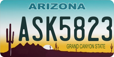 AZ license plate ASK5823