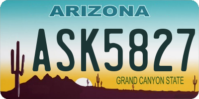 AZ license plate ASK5827