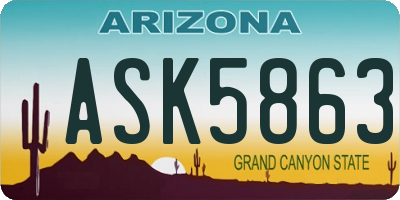 AZ license plate ASK5863