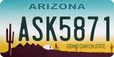 AZ license plate ASK5871