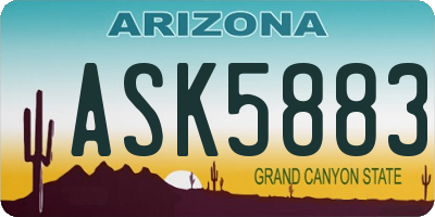 AZ license plate ASK5883