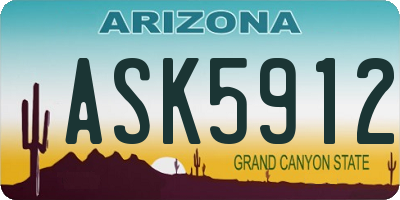 AZ license plate ASK5912