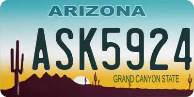 AZ license plate ASK5924