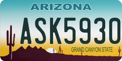 AZ license plate ASK5930
