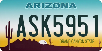 AZ license plate ASK5951