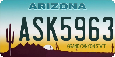 AZ license plate ASK5963