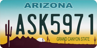 AZ license plate ASK5971