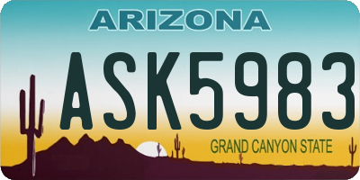 AZ license plate ASK5983