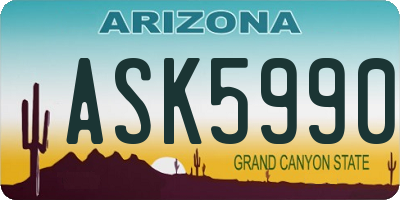 AZ license plate ASK5990