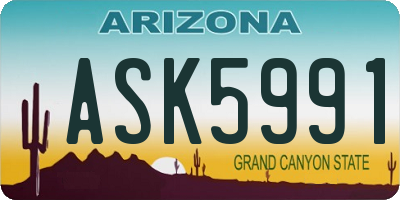 AZ license plate ASK5991