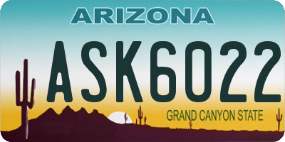 AZ license plate ASK6022