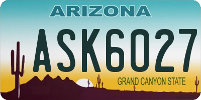 AZ license plate ASK6027