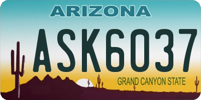 AZ license plate ASK6037
