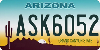 AZ license plate ASK6052
