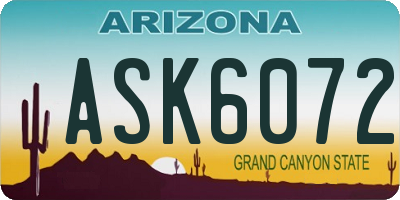 AZ license plate ASK6072