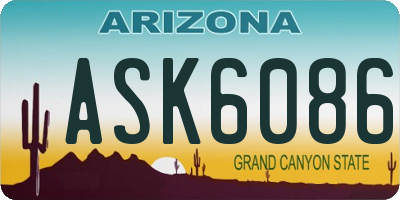 AZ license plate ASK6086